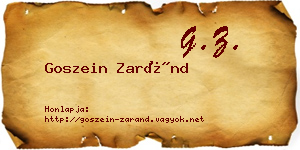 Goszein Zaránd névjegykártya